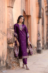 Jasmin Soft Silk Kurta Set with Bottom & Jacquard Dupatta | Festive & Party Wear | Premium Ethnic Outfit – Malaysia