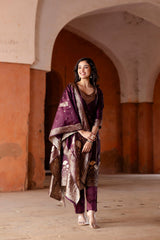 COFFEE COLOURED TREDITIONAL WEAR KURTA SET