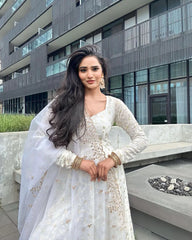 THREAD AND SEQUENCE WORK WHITE COLOR ANARKALI GOWN ₹5,999.00 ₹2,999.00