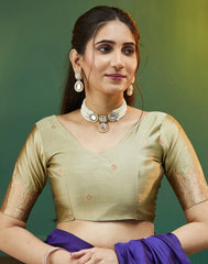 Premium Woven Silk Saree for Women | Dark Green & Maroon Traditional Indian Saree with Copper Zari Work | Wedding & Party Wear Saree Malaysia Online Shopping