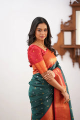 Floral Zari Silk Blend Banarasi Saree