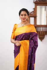 Floral Zari Silk Blend Banarasi Saree