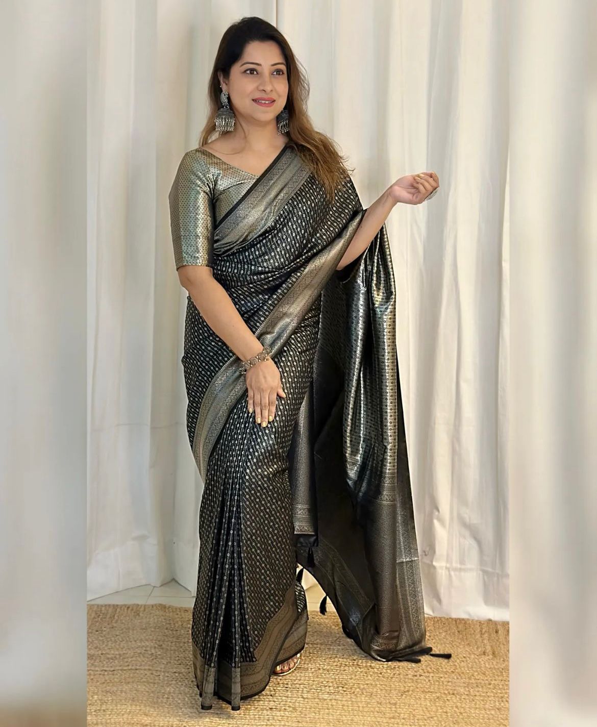 Ethnic Motifs Zari Banarasi Saree