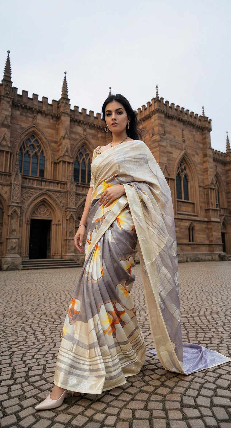 BEAUTIFUL DIGITAL PRINTED COTTON SAREE