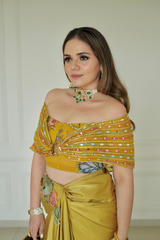 Albela wrap drape skirt with jacket