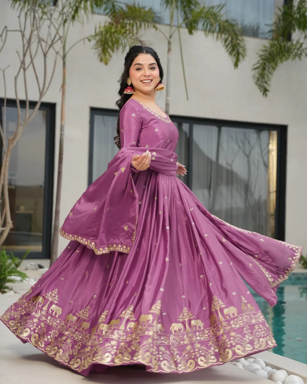 Chinon Embroidered New Latest Designer Trendy Gown