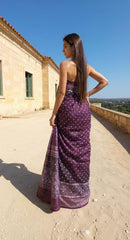 PURPLE  DIGITAL PRINTED COTTON SAREE