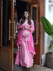 Gulbahar Hand-Embroidered Pink Festive Wear