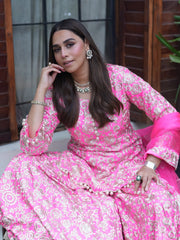 Gulbahar Hand-Embroidered Pink Festive Wear