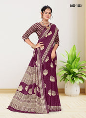 Jacquard Butta woven border Georgette saree with blouse for women