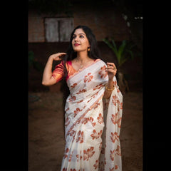 THE BANARASI SAREEIS MADE UP OF SILK THREADS WOVEN USING