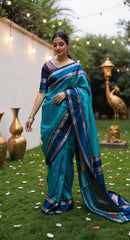 THE BANARASI SAREEIS MADE UP OF SILK THREADS WOVEN USING