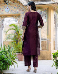 SIRIL Women’s Banarasi Rayon Jacquard Silk Blend Kurta Set with Pant & Dupatta | Designer Ethnic Wear for Women | Party & Wedding Kurti Set Malaysia