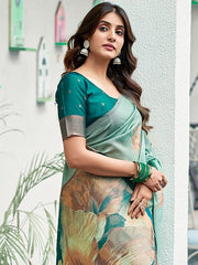 Premium Mint Green Banarasi Silk Saree with Jacquard Zari Work | Wedding, Party & Festival Wear Saree Malaysia | Soft Silk Saree with Blouse Piece