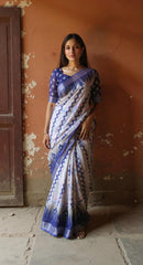 Digital Printed Cotton Saree with Blouse | Lightweight Daily & Party Wear Saree | Ready to Ship – Malaysia