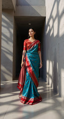 THE BANARASI SAREEIS MADE UP OF SILK THREADS WOVEN USING