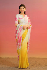 YELLOW Color georgette  Saree With Sequence Work