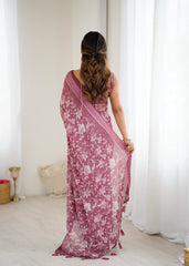 GREEN Color MOSSATIN Saree With Sequence Work