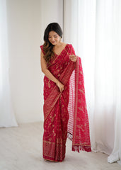pink  Color georgette  Saree With Sequence Work