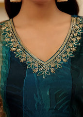 AALIYA  BLUE COLOURED  WOMEN'S  SOFT RAYON SLUB  KURTA WITH PANT DUPATTA  SET