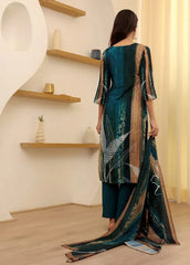 AALIYA  BLUE COLOURED  WOMEN'S  SOFT RAYON SLUB  KURTA WITH PANT DUPATTA  SET