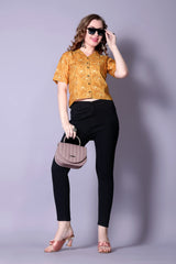 Classic Sensational Women’s Tops & Tunics – Printed Cotton Blend Short Sleeve Top | Stylish Casual Wear Malaysia 2025