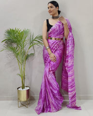 Digital print Georgette 1 Minute Ready to wear sarees