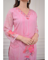 HARLIN LIGHT PINK  COLOURED WOMEN'S  EMBROIDERY  KURTA SET