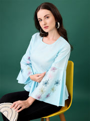 C05 Classy Graceful Women’s Tops & Tunics – Solid Cotton Blend | Elegant 3/4 Sleeve Casual & Office Wear Malaysia 2025