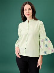 Trendy Women’s Printed Cotton Blend Top – Stylish 3/4 Sleeve Casual Tunic | Comfortable Daily Wear Malaysia 2025 (C-02)