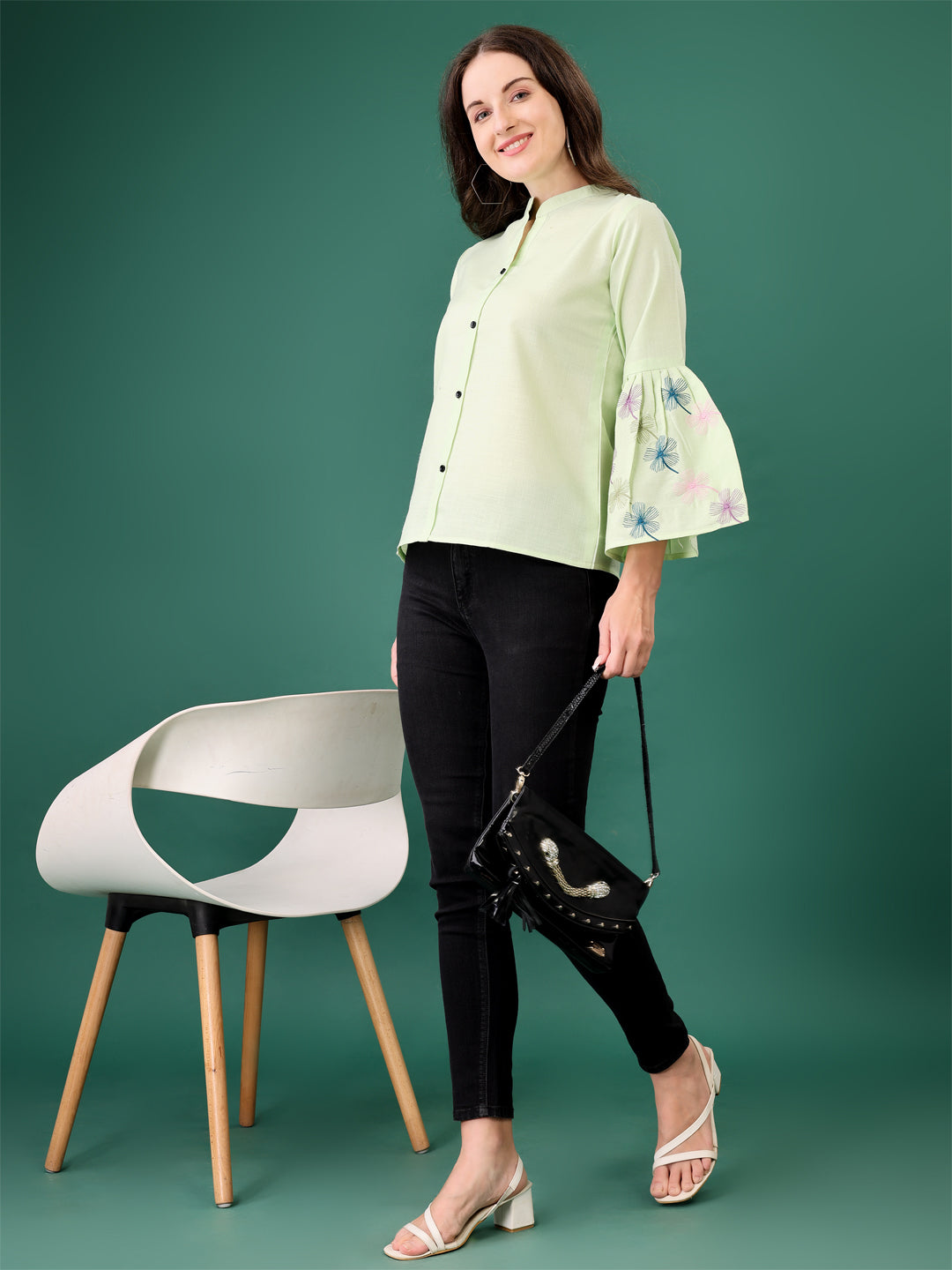 Trendy Women’s Printed Cotton Blend Top – Stylish 3/4 Sleeve Casual Tunic | Comfortable Daily Wear Malaysia 2025 (C-02)