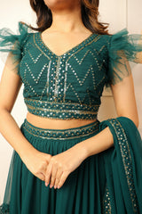 Ocean Green Lehenga Choli Set