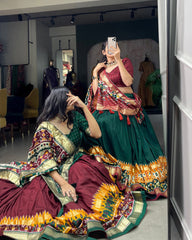 Tussar Silk Patola Print Lehenga Choli Set for Women | Ghagra Choli for Girls