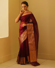 Organza jacquard woven soft & light weight saree