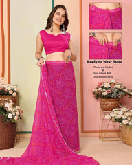 3 Best color of Bandhani print Georgette one minute ready to wear saree