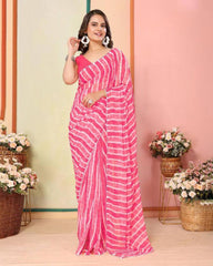 4 Trendy color of Georgette one minute ready to wear saree