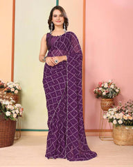 2 Popular color of Georgette one minute ready to wear saree