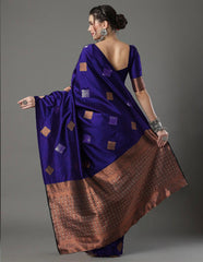 THE BANARASI SAREEIS MADE UP OF SILK THREADS WOVEN USING