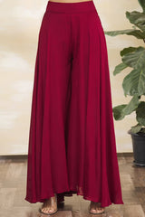 RED COLOURED WOMEN'S FAUX GEORGETTE EMBROIDERY KURTA WITH PANT DUPATTA SET