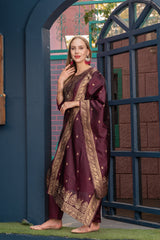 Pashmina Royal Maroon – Embroidered Festive Suit Set