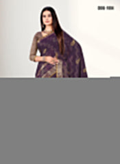 Party wear Zari Weaving Jacquard border Viscose saree with blouse for women