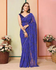 3 Best color of Bandhani print Georgette one minute ready to wear saree