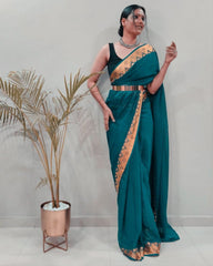 Premium Georgette one Minute Ready to wear sarees