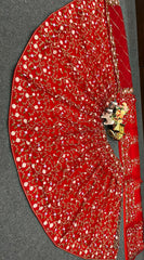 Red color soft net embroidered lehenga choli for women