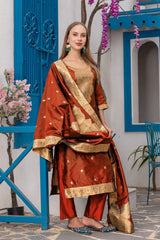 noor orange coloured treditional kurta set