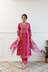 RASHMI PINK   COLOURED TREDITIONAL WEAR KURTA SET