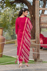 PINK COLOURED TREDITIONAL WEAR KURTA SET