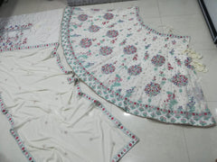 Cream color georgette embroidery lehenga choli