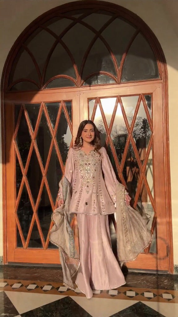Rosé Luxe Embellished Kurta Set with Dupatta set