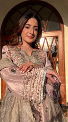 Rosé Luxe Embellished Kurta Set with Dupatta set